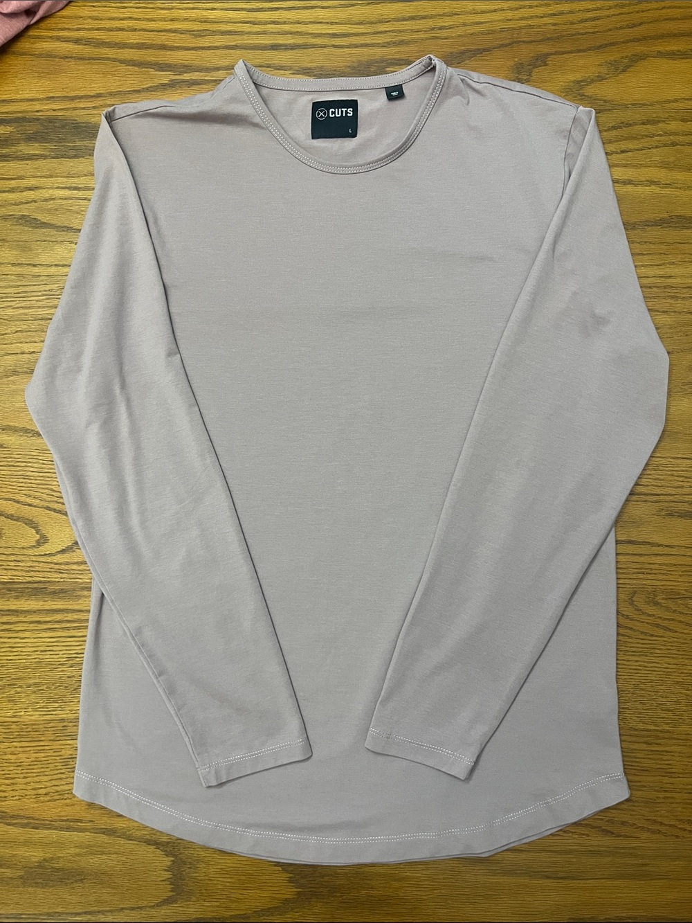 Cuts Long Sleeve Crewneck Shirt - grayish purple